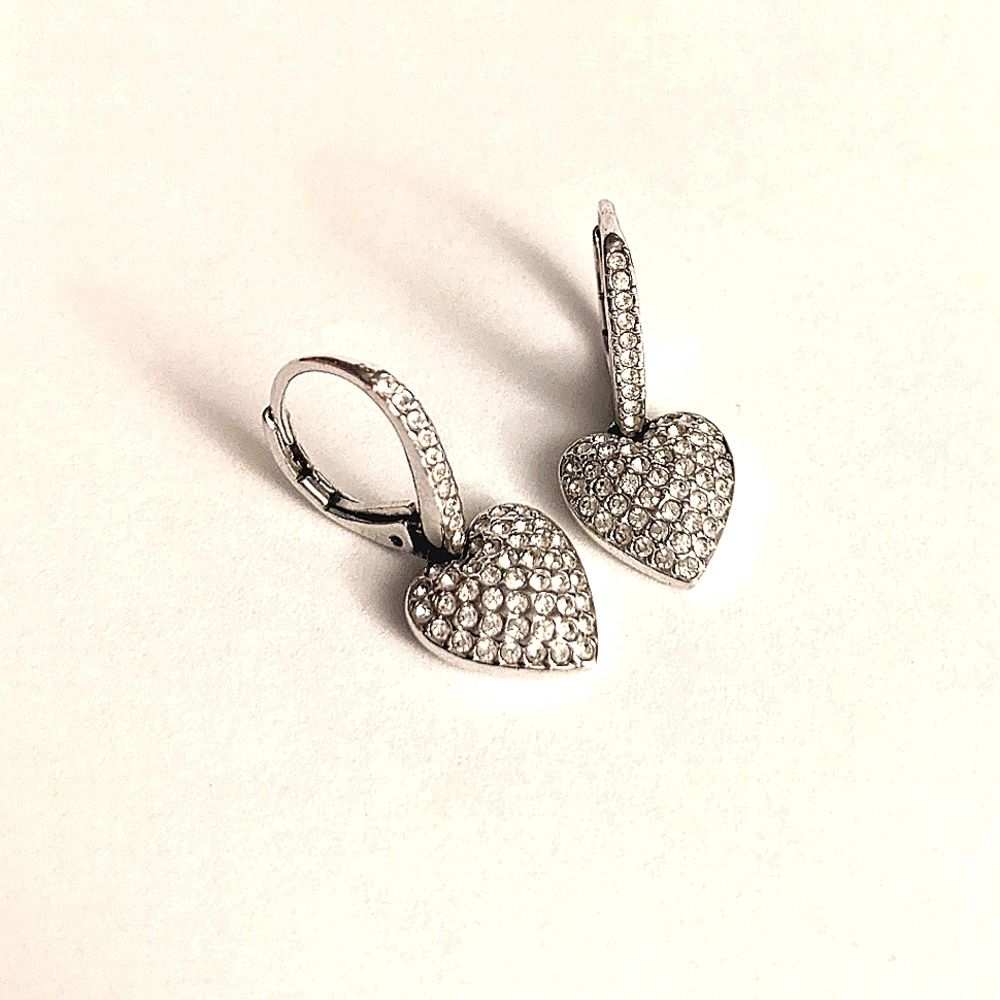 Crystal encrusted heart earrings